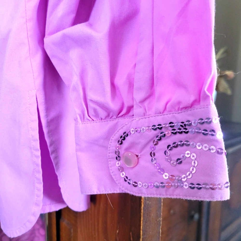 Purple Bob Mackie Sequin Detail Blouse - Picture 2 of 3